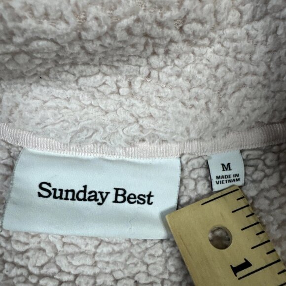 Sunday Best Women’s Pink Long Sleeve Full Zip Cropped Fleece Jacket Size Medium - Picture 2 of 7